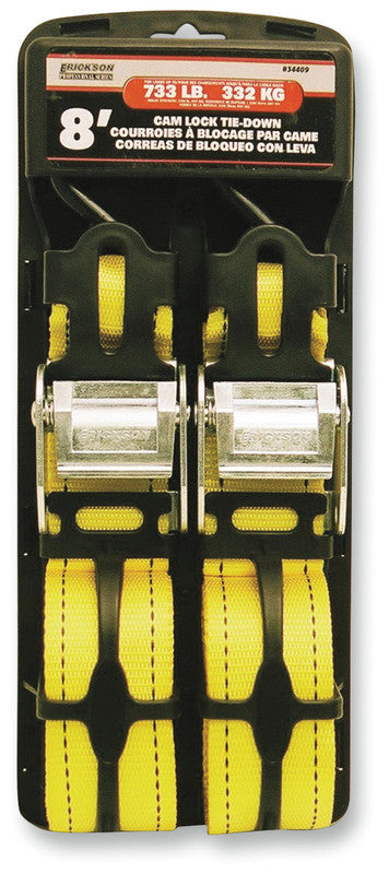 2"x8' 2200LB CAM BUCKLE TIE-DOWN 2PK