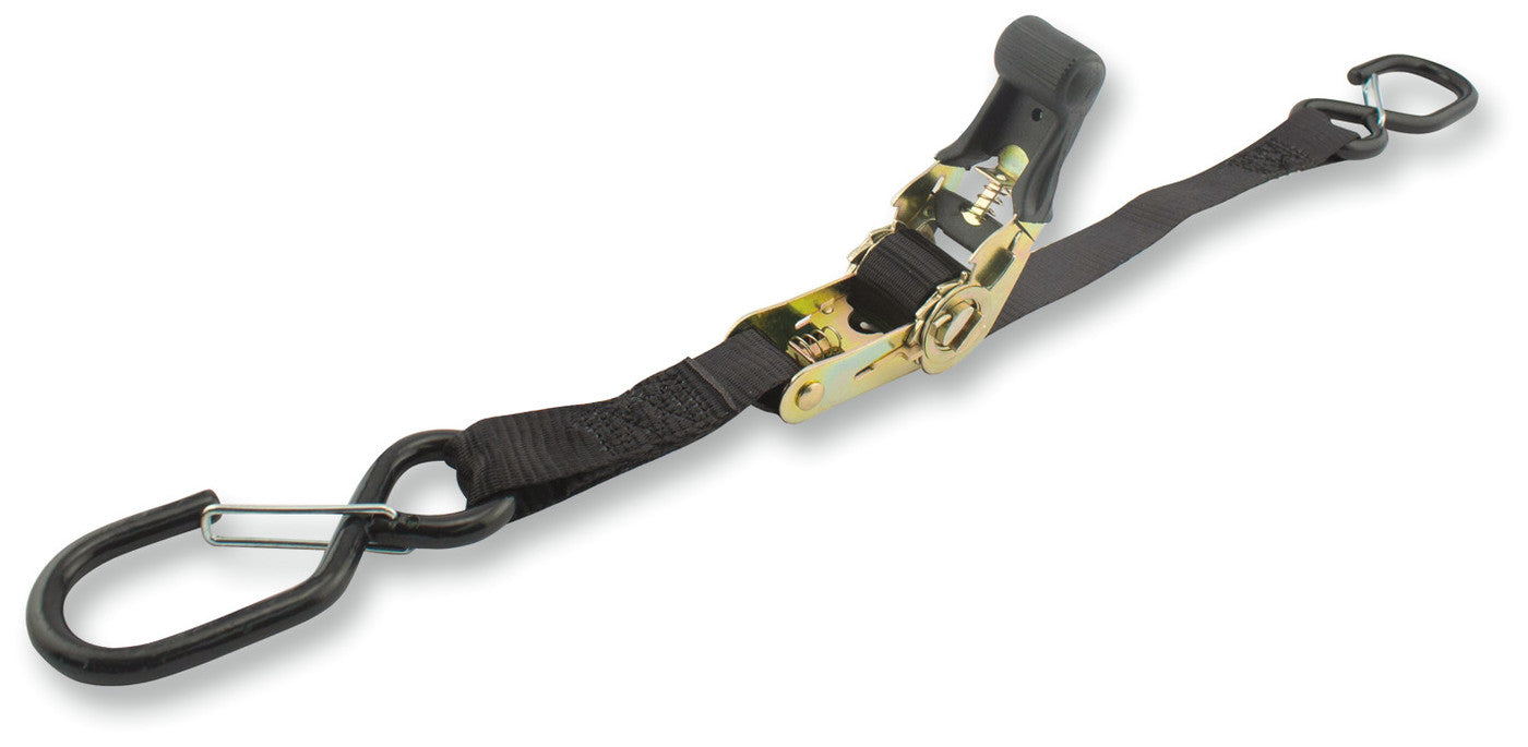 1"X6' 1200LB STRAP W/ SAFTY HOOK BLK 2PK