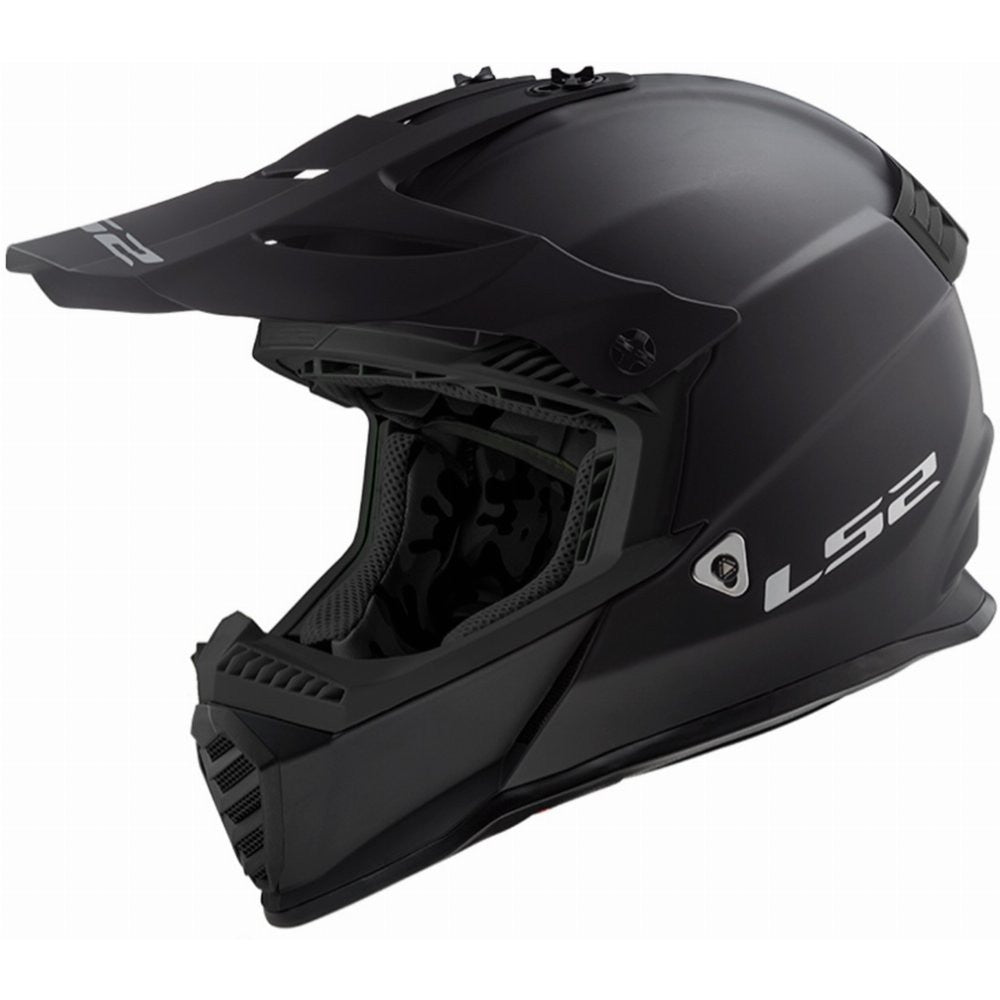 LS2 GATE SOLID MOTOCROSS HELMET (MATTE BLK)