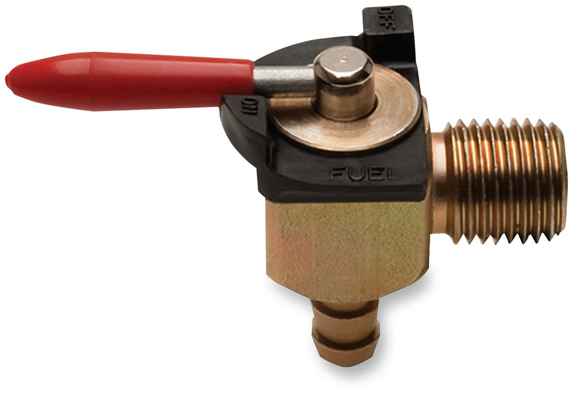 90 DEGREE FUEL VALVE 1/4" THREAD/BARB