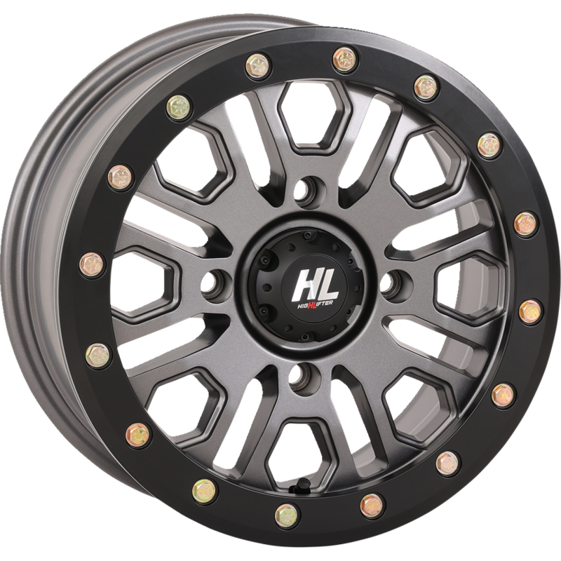 HL23 ALLOY 14X7 4/137 5+2 (+38mm) BEADLOCK GUN METAL GREY W1