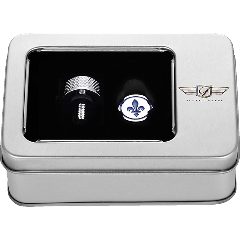 BLUE FLEUR-DE-LIS SEAT SCREW SILVER