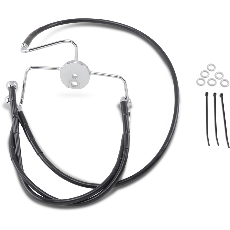 94-07 FLHR +8BLK FRT BRK LINE KIT