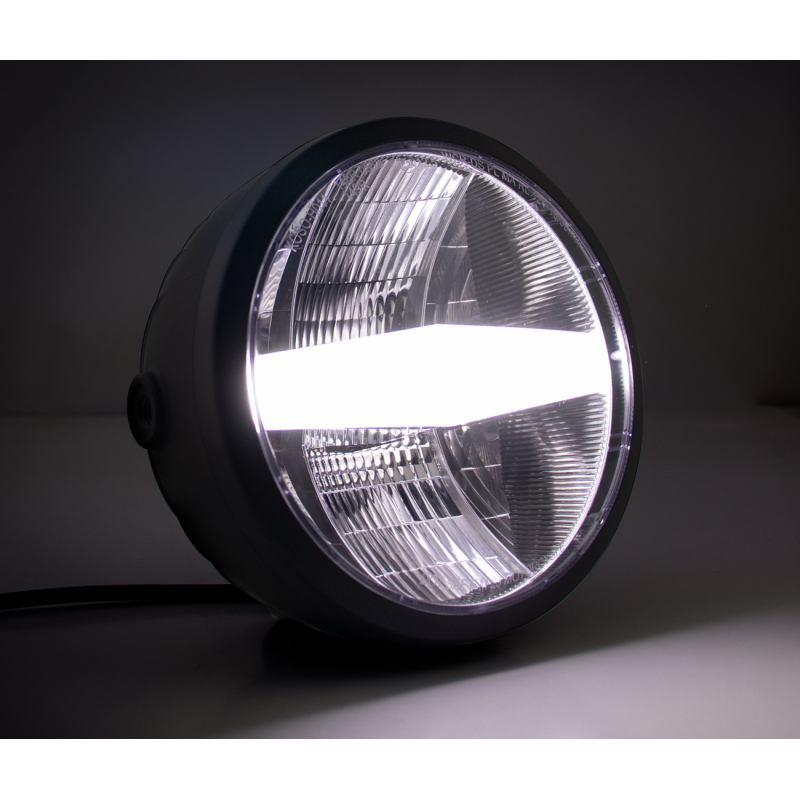 GH-01 LED HEADLIGHT- LOW AND HIGH BEAM 5'' BLACK-CLEAR