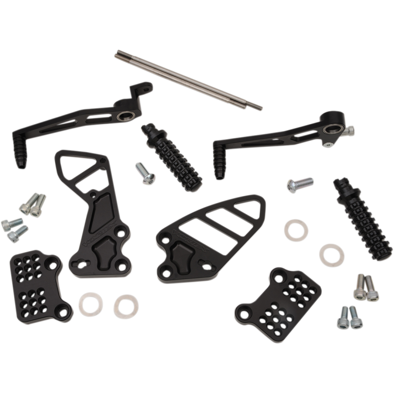 GSXR600/750/1000 REAR SETS BLACK VORTEX