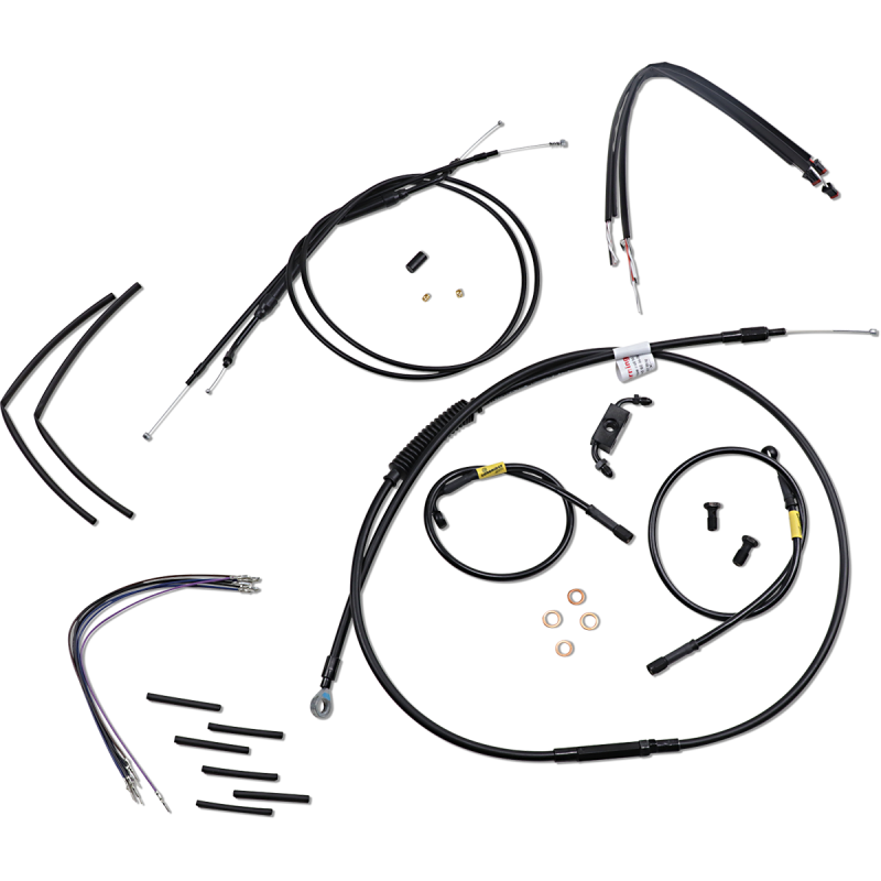Cable Kit - Jail Bar - 14" Handlebars - Black Vinyl