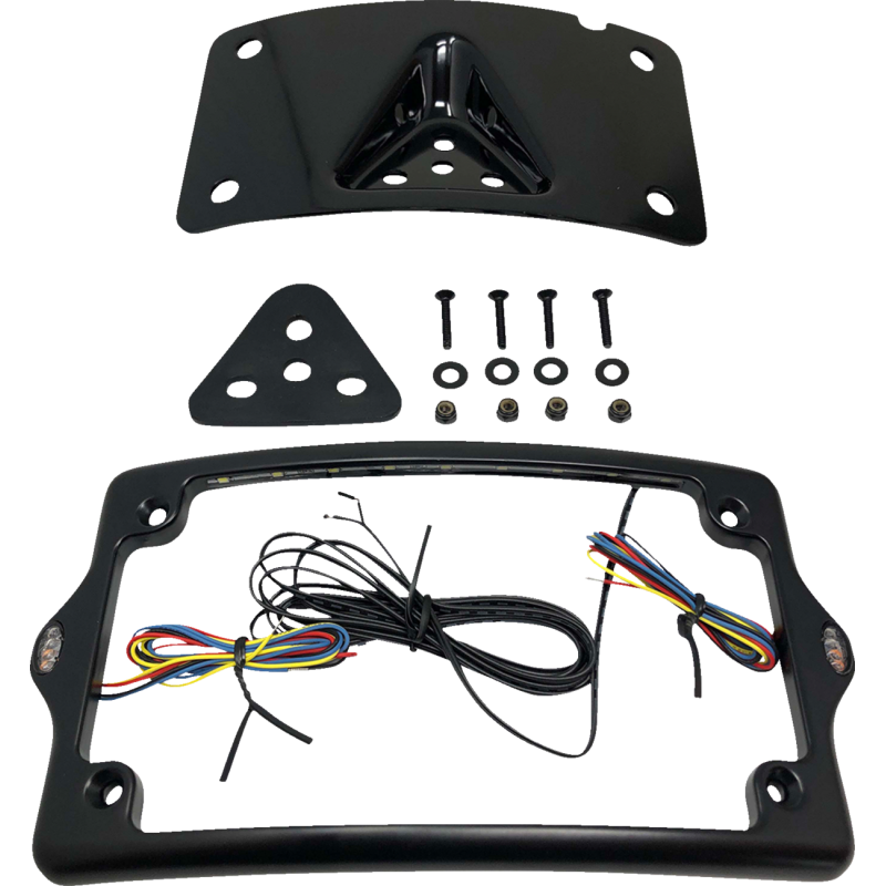 CURVED 3-BOLT MOUNTED ELYPSE 3-1 LICENSE PLATE KIT, BLACK