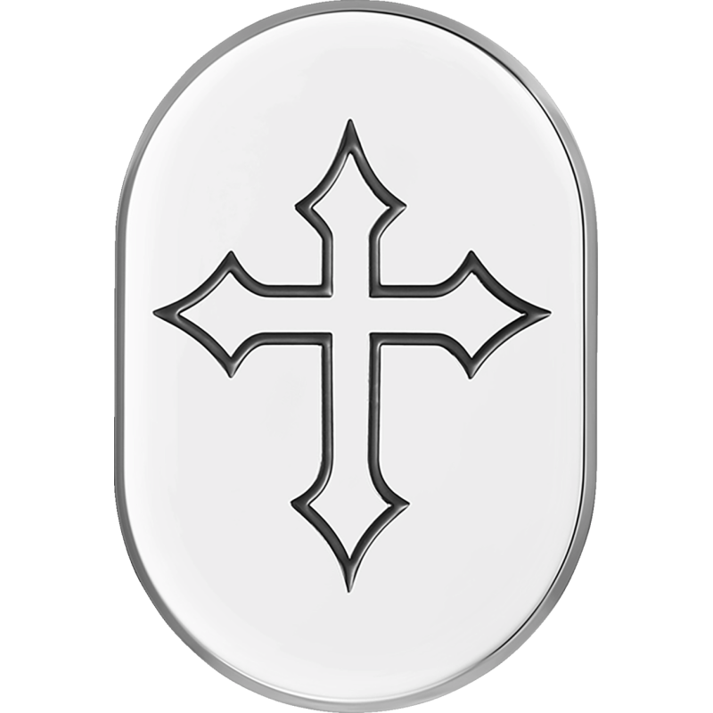 BACK FENDER COVER SILVER WITH MALTESE CROSS-RIGHT