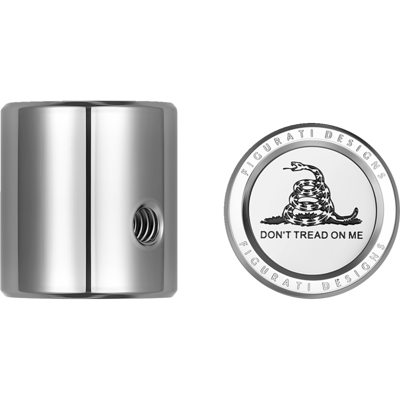 HEEL-TOE SHIFTER COVER SILVER WITH DON'T TREAD ON ME