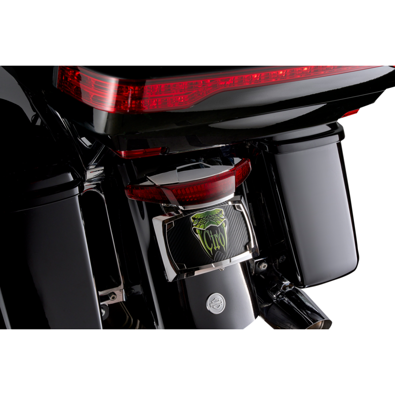 Tailight/License Plate Mount - Red Lens - Chrome