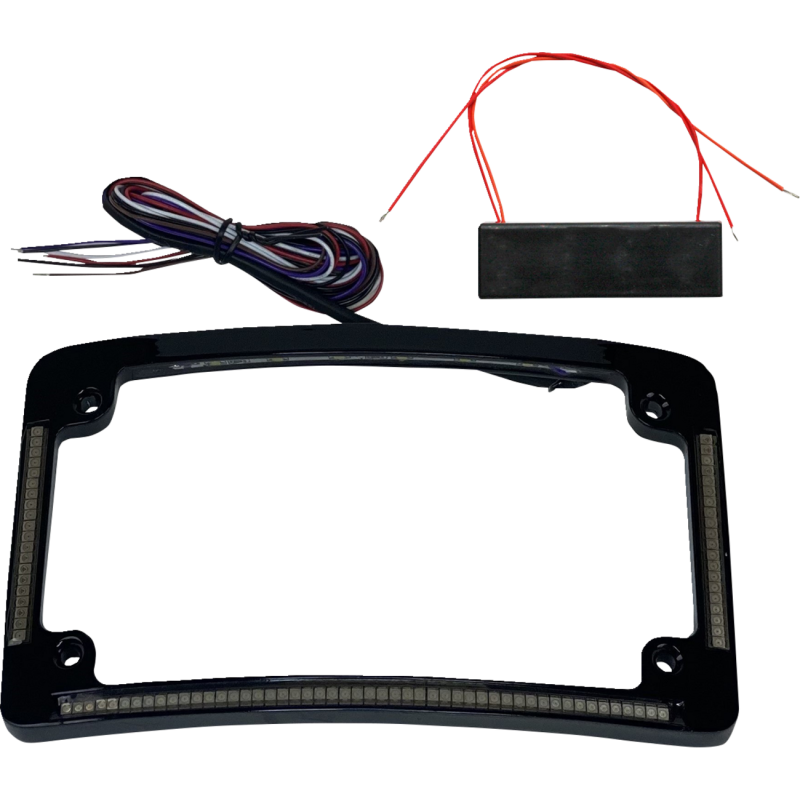 FRAME LIC W/ RED LED BLK
