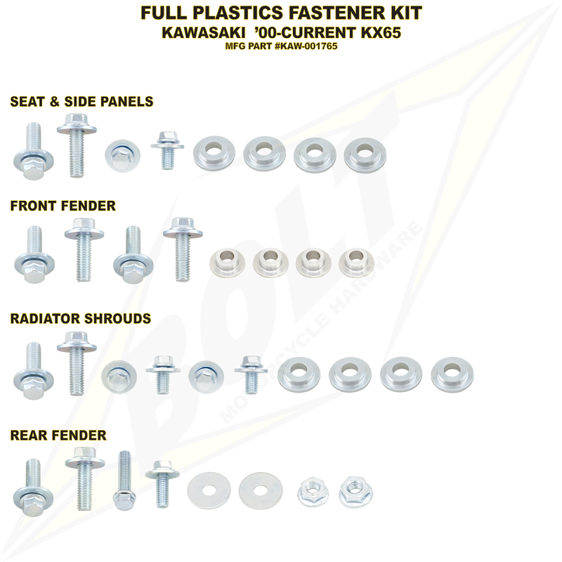 Kawasaki Full Plastics Fastener Kit