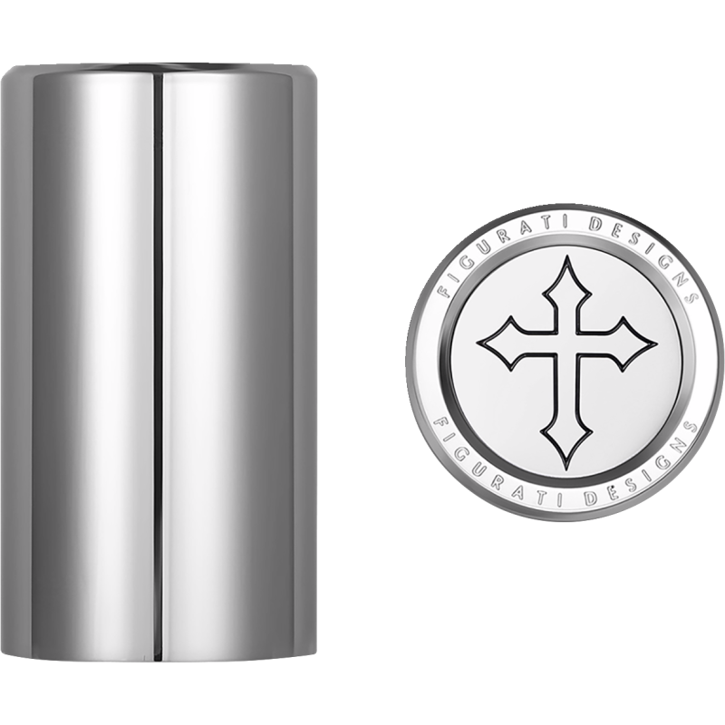 ND MAG DOCKING COVERS SILVER WITH CROSS 25.2X46.5mm