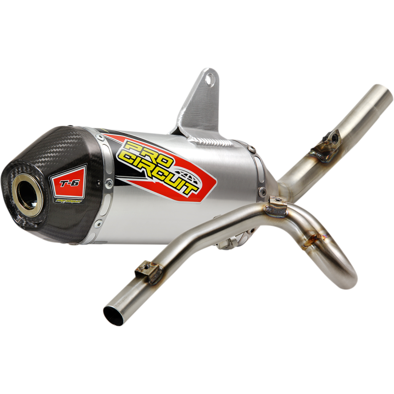 08-25 KLX140 EXHAUST T-6 SS W/CF END CAP
