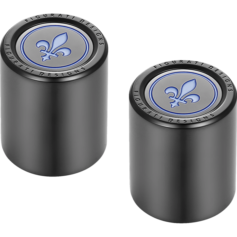 BLUE FLEUR-DE-LIS DOCKING COVERS BLACK 25X32mm