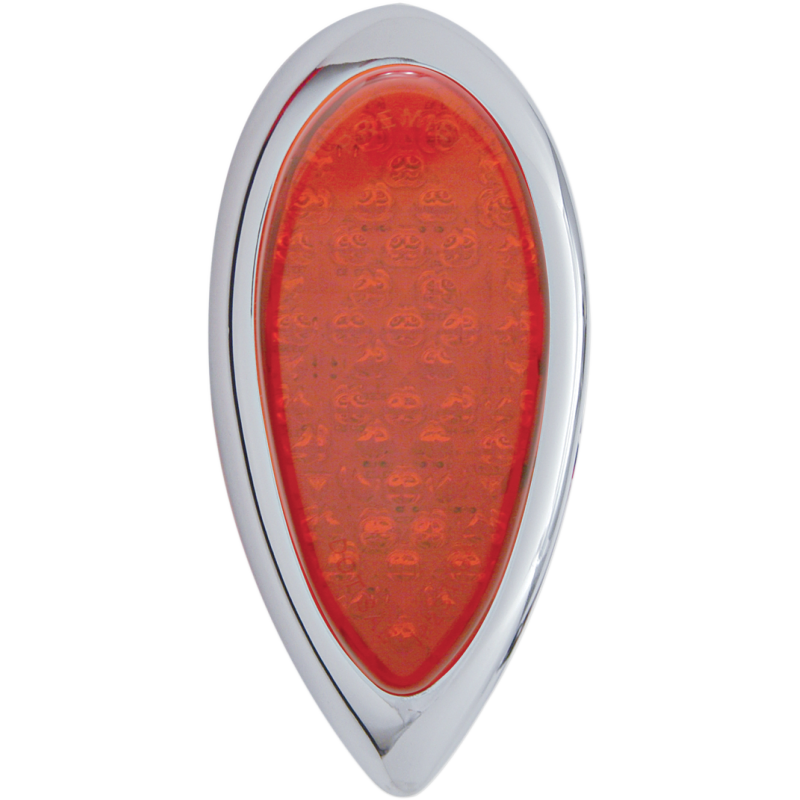 TEARDROP LED TAIL LIGHT RED /CHROME