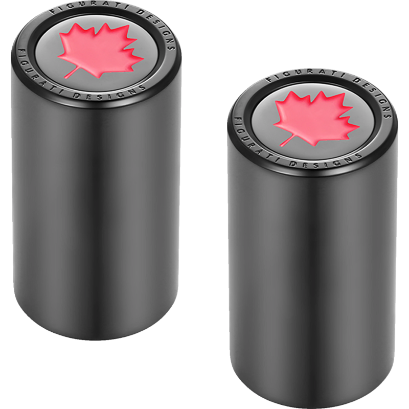 RED MAPLE LEAF DOCKING COVERS BLACK 25X46mm