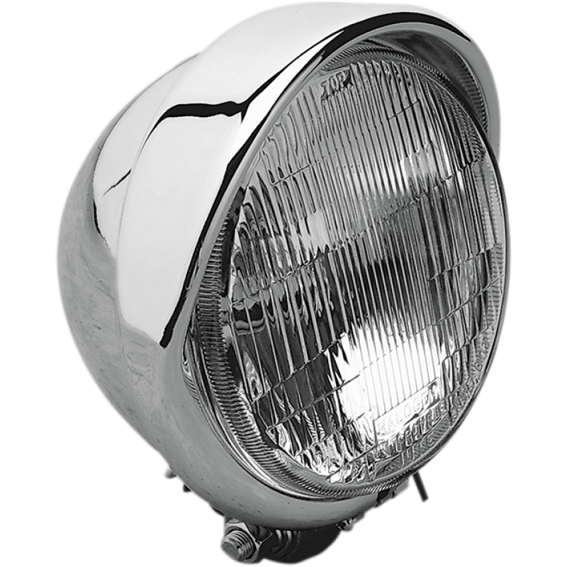 5-3/4" CHR HEADLIGHT W/VISOR W H4
