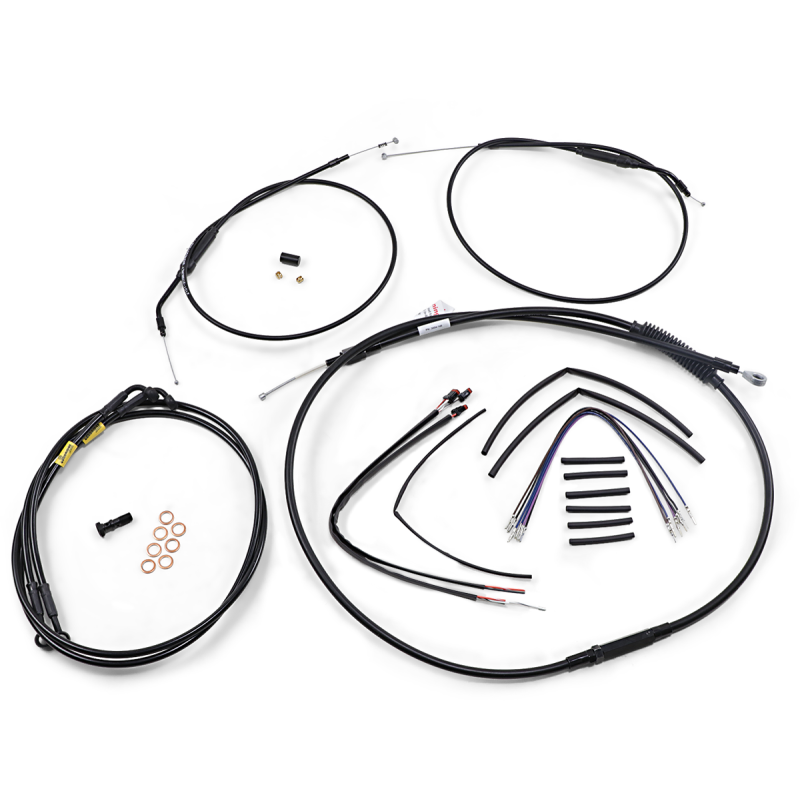 Cable Kit - Jail Bar - 12" Handlebars - Black Vinyl