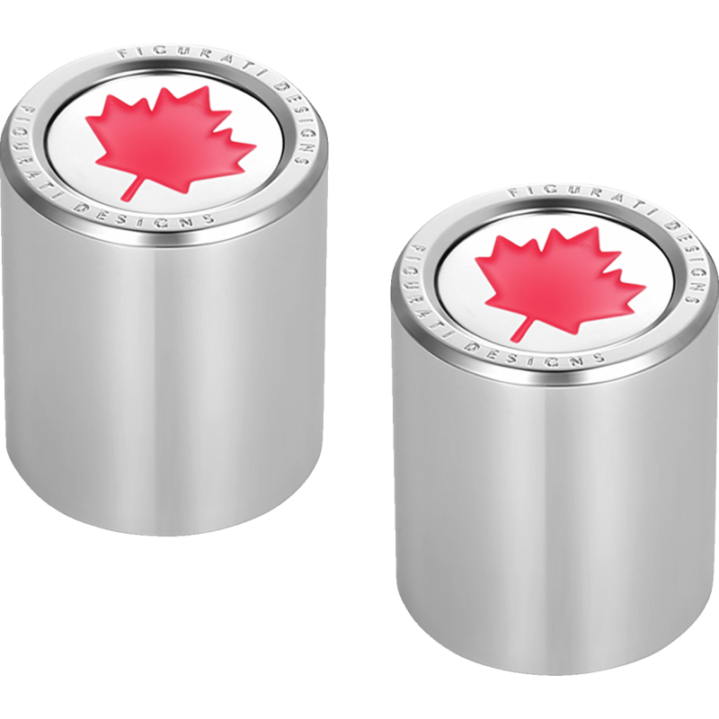 RED MAPLE LEAF DOCKING COVERS SILVER 25X32mm