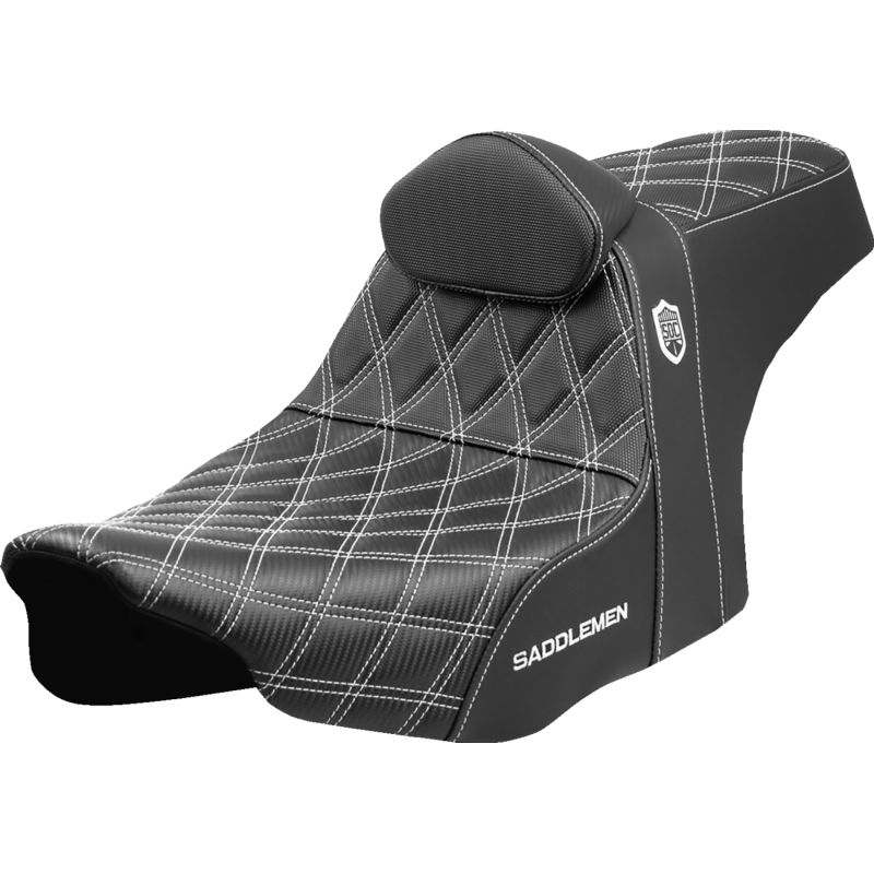 SEAT SDC PERFORMANCE GRIP W/ B/R WHITE STITCH