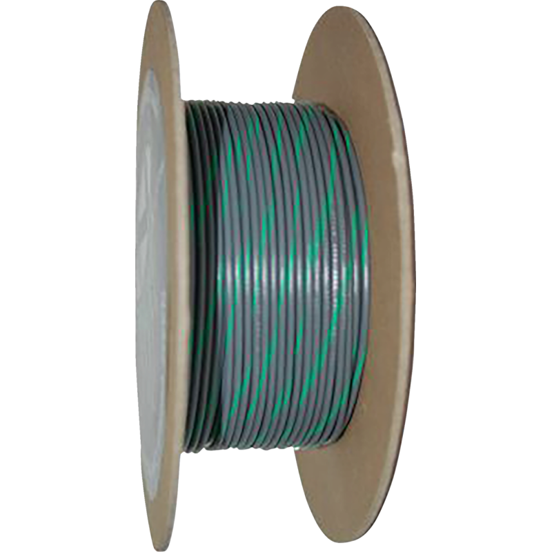 WIRE 20-GAUGE PRIMARY 100' GRAY/GREEN STRIPE