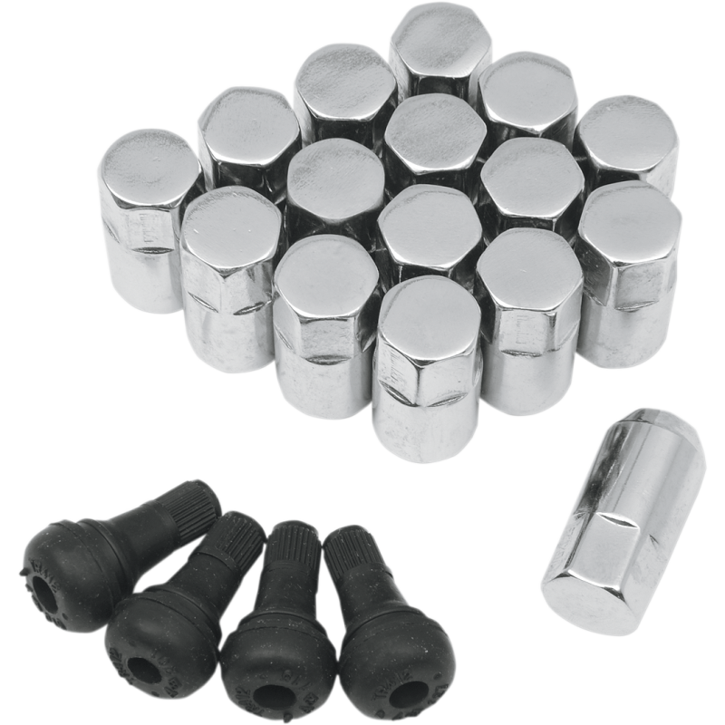 10mm X 1.25 CHROME LUG NUT (16) + 4 V/S