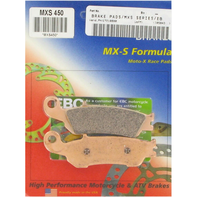 MXS450 SINTERD MX RACE SERIES BRAKE PADS