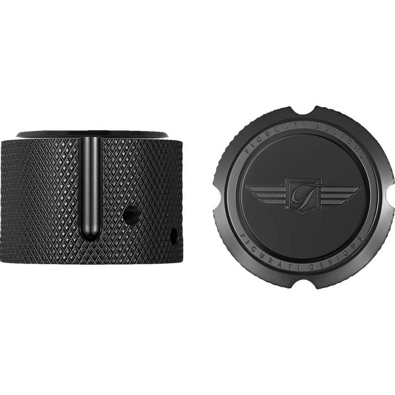 FRONT AXLE NUT COVERS BLACK WITH FIGURATI DESIGNS LOGO