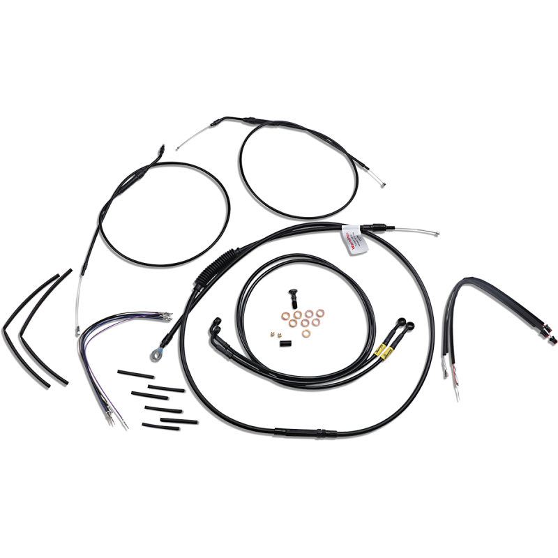 Cable Kit - Jail Bar - 14" Handlebars - Black Vinyl
