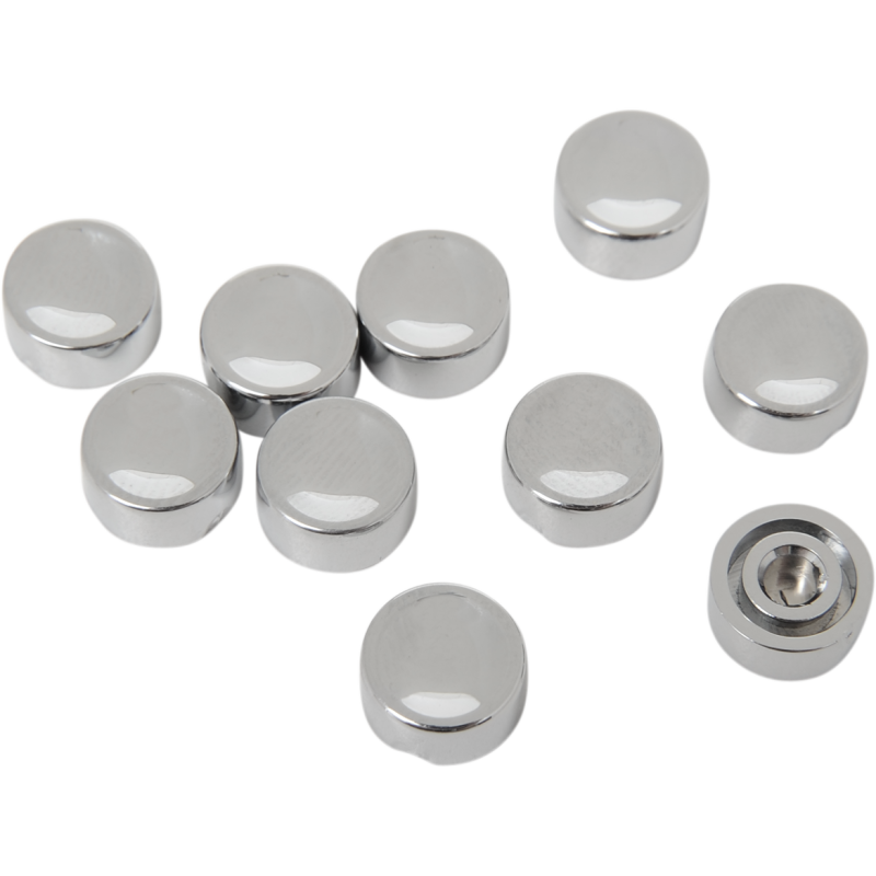 CHROME SHORT BUTTON CAP 10PK