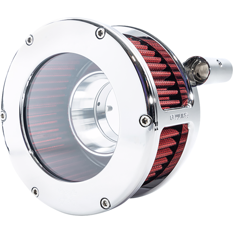 AIR CLEANER BA CLEAR COVER CHROME/RED 99-17 TC