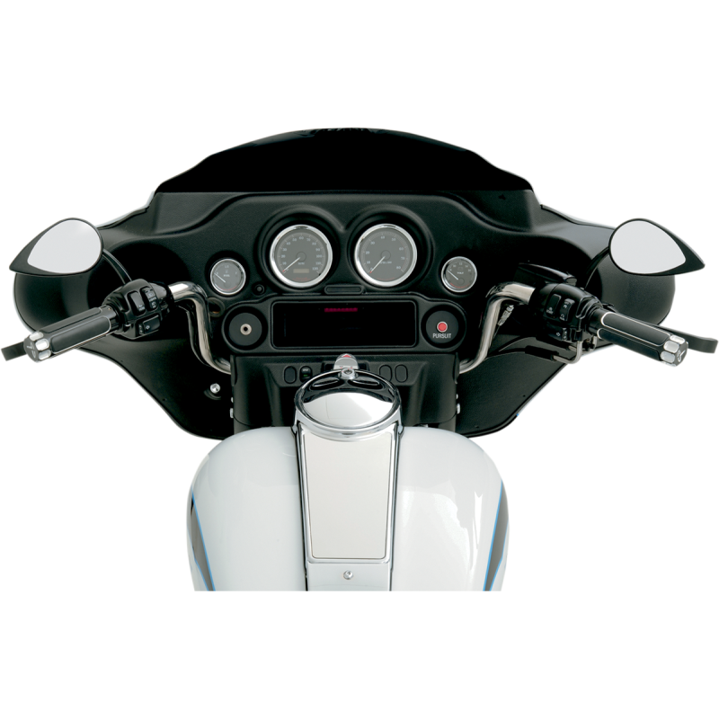 TEARDROP MIRROR BLK SHORT STEM (EA)