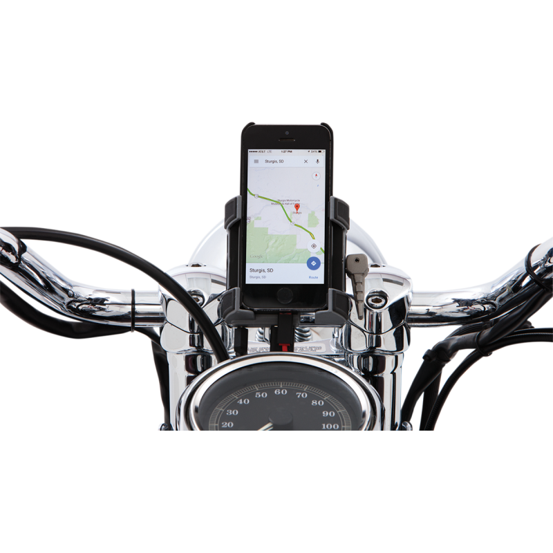 SMARTPHONE/GPS HOLDER, H/BAR MNT BLK