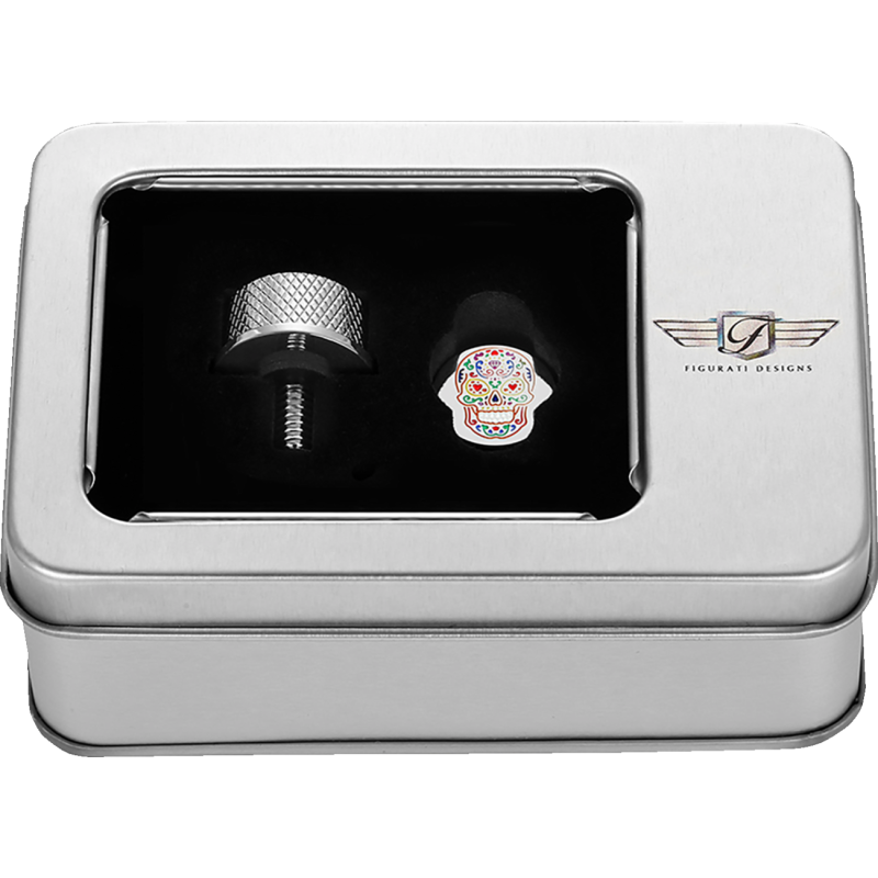 SEAT SCREW SILVER WITH 3M SUGAR SKULL-FIRE INSERT