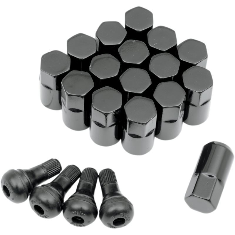 12mm X 1.25 BLACK LUG NUT (16) + 4 V/S