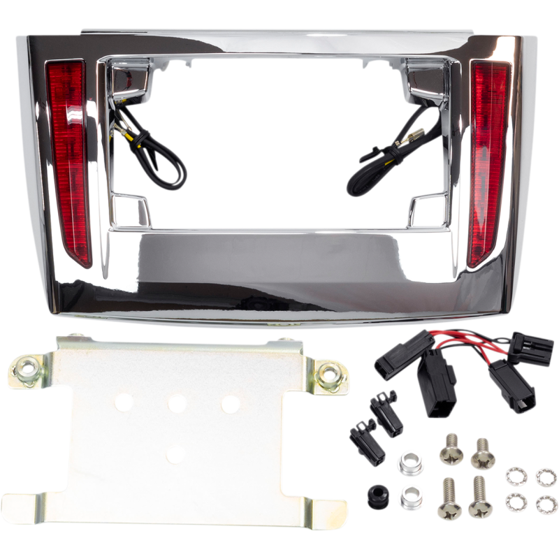 Lighted License Plate Frame for Tri Glide, Chrome