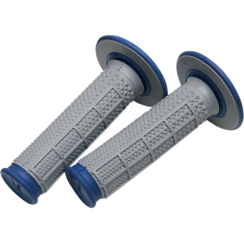 DUAL COMPOUND TAPERED HALF WAFFLE GRIPS BLUE