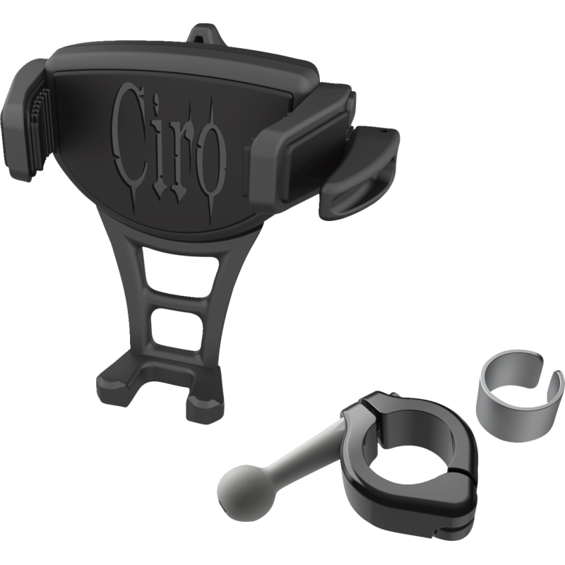 HOLDER PHONE CONSTRICTOR BLK, H-BAR MOUNT 7/8" & 1" BLK