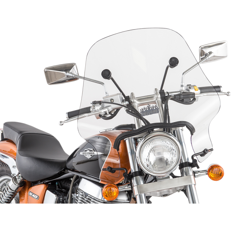 CLEAR 7/8" H/BAR HELLFIRE WINDSHIELD