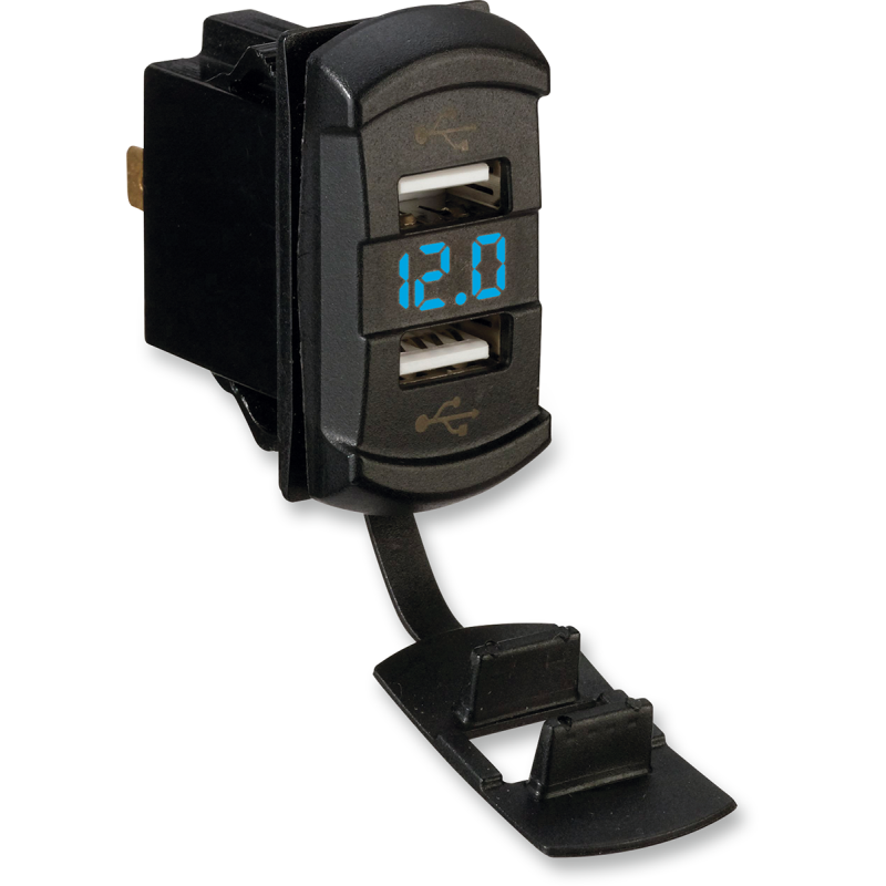 VOLTMETER WITH DUAL USB CHARGE PORTS