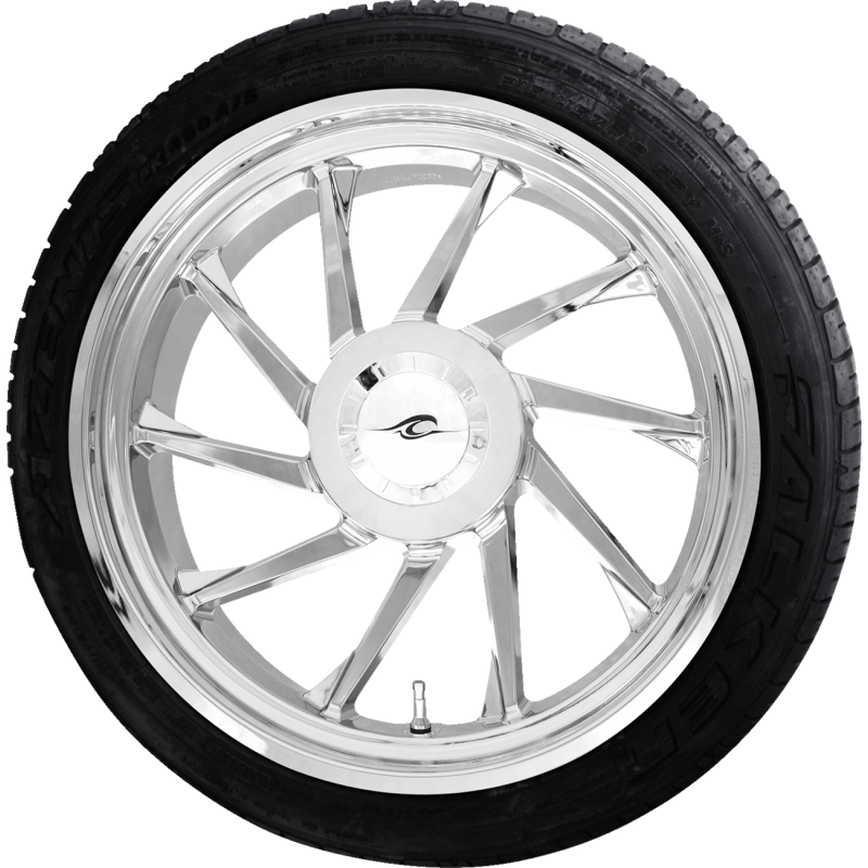 WHEEL REAR LEFT HURRICANE 3D TRIKE W/TIRE 18" CHR