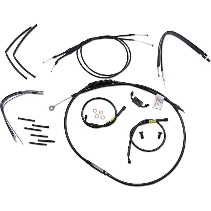Cable Kit - Jail Bar - 12" Handlebars - Black Vinyl