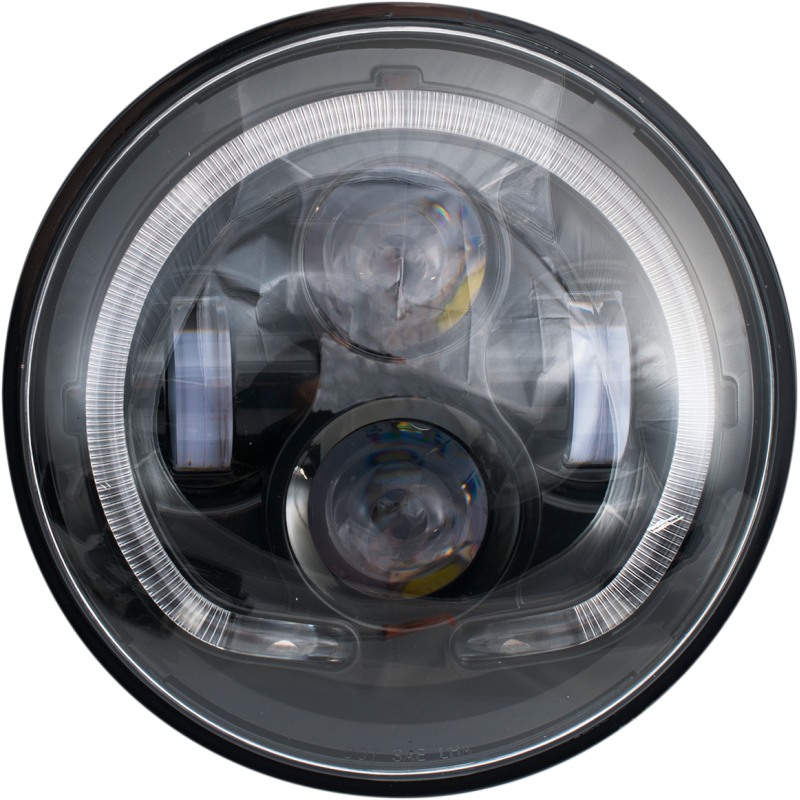 HEADLIGHT LED 7" DOT BLK