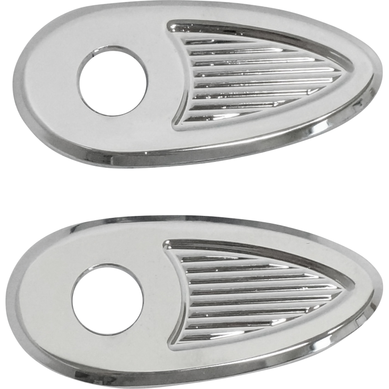 FENDER STRUTS REAR INDICATOR ADAPTOR / COVER PLATE CHROME