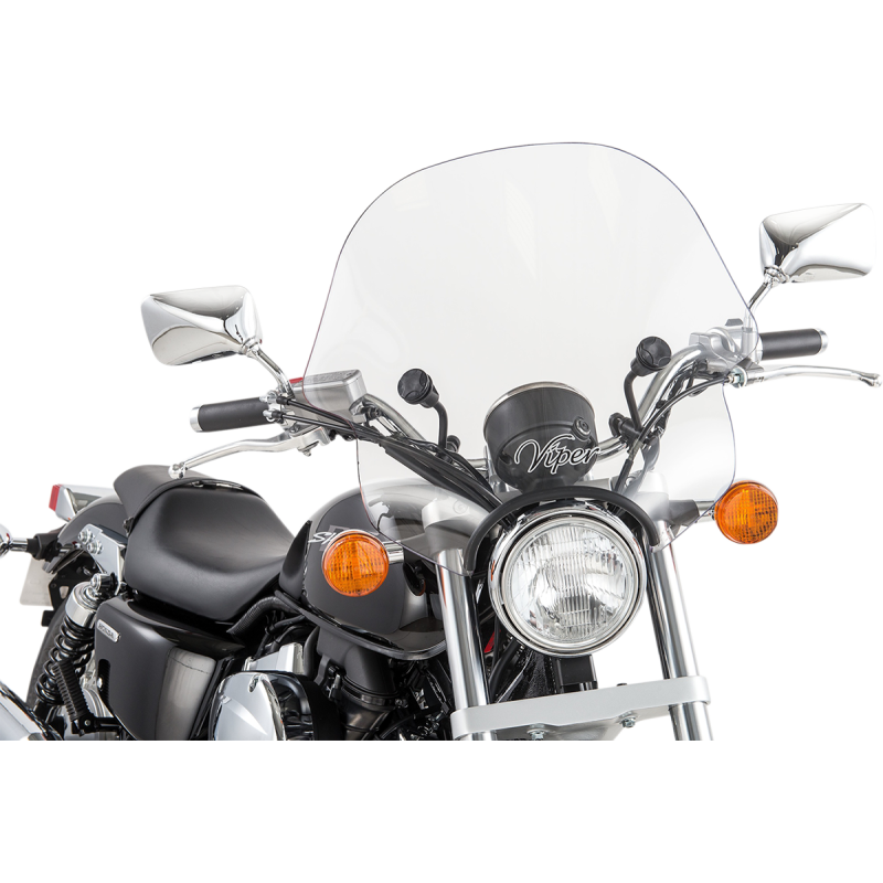 CLEAR VIPER WINDSHIELD C/W 1"&7/8" HDWRE