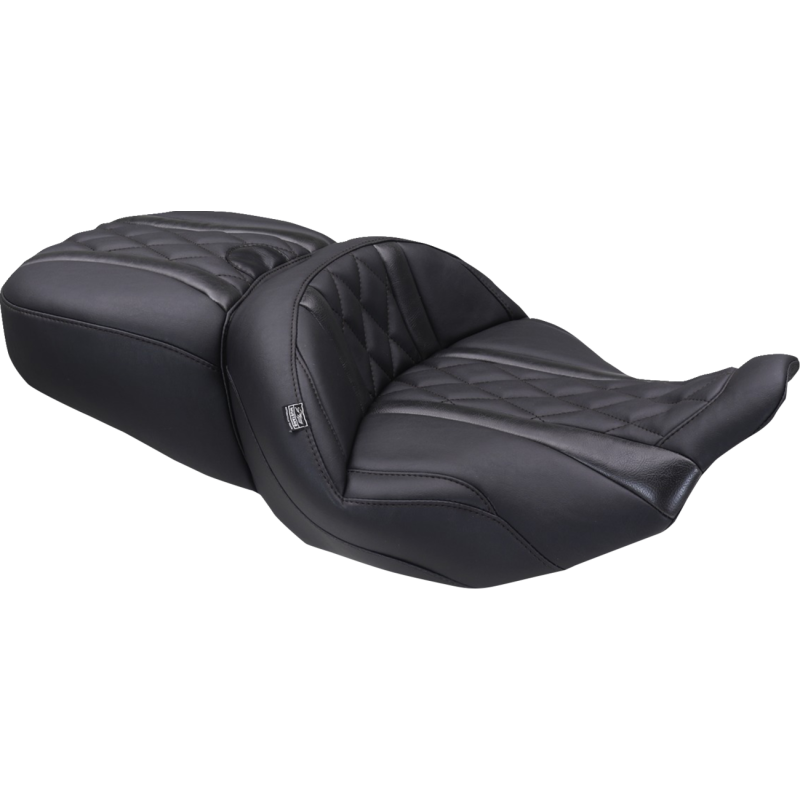 Deluxe 1-Piece, 2Up Seat-Diamond-Black Stitch-FLT/FLH 23-25