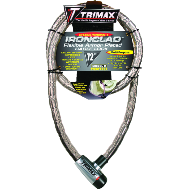72 INCH S/S BRAIDED LOCKING CABLE