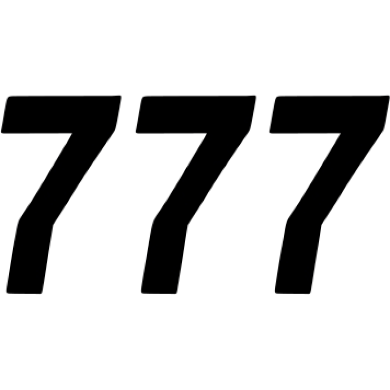 NUMBER DCOR RCE #7 BLK 6"