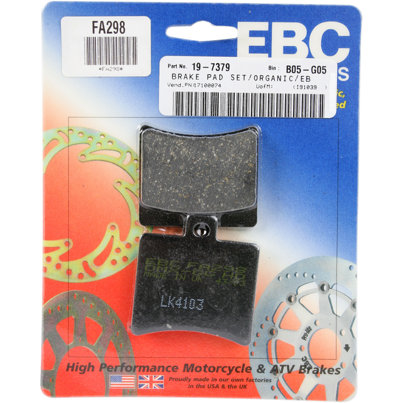 FA298 ORGANIC SERIES BRAKE PAD SET EBC